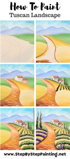 how to paint tuscan landscape with step by step instructions