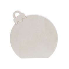 a white cutting board with a bow on the front and back of it's face