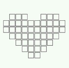 a heart made out of squares on a white background