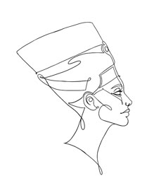 an egyptian woman's profile with her head tilted back