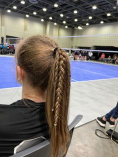 Sports hairstyle with braids for volleyball softball soccer lacrosse basketball