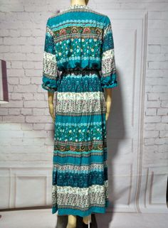 Women's Maxi Dress Bohemian Beach Dress Aztec Pattern V Neck Split Maxi Blue Dress Breasted Beach Loose Breathable Streetwear Light Blue Maxi Dress For Beach Cover-up, Turquoise Maxi Dress For Beach Cover-up, Long Sleeve Multicolor Dresses For Vacation, Multicolor Long Sleeve Vacation Dresses, Light Blue V-neck Maxi Dress For Beach, Turquoise V-neck Maxi Dress For Vacation, Bohemian V-neck Boho Dress For Vacation, Bohemian V-neck Dress For Vacation, Blue Long Sleeve Dress For Vacation