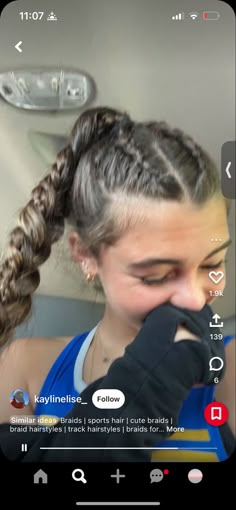 Tennis Hairstyles, Cute Volleyball Hairstyles, Running Hairstyles, Soccer Hairstyles, Volleyball Hair, Soccer Hair, Track Hairstyles, Basketball Hairstyles, Competition Hair