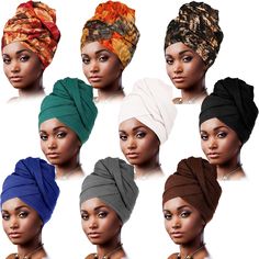 PRICES MAY VARY. Package contents: you will receive 9 pieces of women's headscarf in 9 colors, which are easy to match different clothes, the quantity is also enough for daily wear, and they can be shared with relatives and friends. Reliable quality: pure color polyester blend, fiber structure, very soft and comfortable. Printed yarn headscarf is light and breathable, does not fade, and is not easy to pilling. These headscarves are strong enough to knot, fold and wrap in any style without tearin Cheap Trendy Headwrap One Size Fits Most, Cheap One Size Fits Most Headwrap, Cheap Spring Headwrap For Women, African American Hair Wrap, How I Wrap My Turban, Casual Cheap Headwrap Styled As Headband, Trendy Cheap Headwrap With Matching Headband, Cheap Spring Headband Headwrap, Cheap Summer Headwrap One Size Fits Most