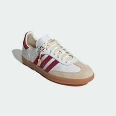 IF5660 Sporty & Rich adidas Originals Samba OG White Burgundy (Men's) | eBay Adidas Sporty And Rich, Samba White, Adidas Samba White, Adidas Samba Og, Elegant Girl, Adidas Sneaker, Look Older, Sporty And Rich, Adidas Samba