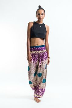 Geometric Mandalas Women's Harem Pants in Purple Hareem Pants, Love Arrow, Yoga Style, Tunic Tank Tops, Work Outs, Yoga Fashion