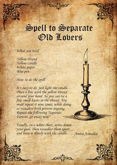 Spell For Breakup, Spell To Break Up A Relationship, Black Candle Spells, Latin Spells, Real Spells, Break Up Spells, Ritual Magic, Easy Spells, Luck Spells