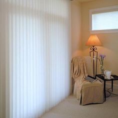 SouthSeas Sheer Vertical Shades | Blinds.com Blinds Alternative, Sliding Door Window Coverings, Blinds Makeover, Treatments For Sliding Glass Doors, Vertical Blinds Makeover, Sliding Door Coverings, Glass Door Blinds, Vertical Blinds Alternative, Door Window Coverings