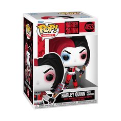 the funky pop vinyl figure harley quinn is in its original box, and it's ready to be shipped