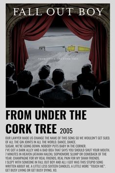 an advertisement for the movie from under the corkk tree, with people looking out