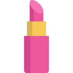 a pink and yellow lipstick on a white background