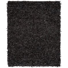 black shaggy rug on white background