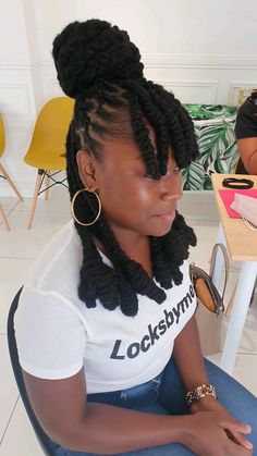 - Check more at https://howcandothis.com/hairstyleideas/89590/ Locs Long Hairstyles, Braided Loc Updo, Twist Loc Styles, Simple Loc Styles, Black Hair Locks, Women Loc Styles, Loc Styles For Black Women, Lock Hairstyles