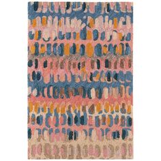 a multicolored rug with different shapes and sizes