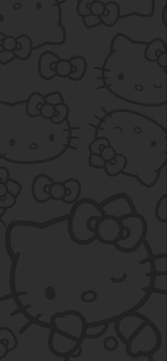 the hello kitty wallpaper is black and has many different designs on it, including one with