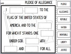 the american flag is shown in this worksheet for students to practice their language