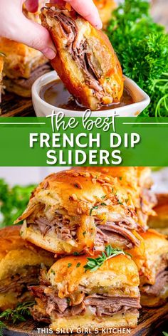 the best french dip sliders are made with fresh herbs and cheeses, so they're ready to be eaten