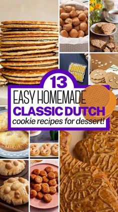 collage of homemade classic dutch cookies and desserts