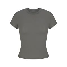 We perfected the t-shirt. Made with our signature buttery-soft fabric with incredible stretch and a second-skin feel, this versatile tee molds to your body for the most flattering fit whether you’re dressing it up or down. Features a classic crew neck and short sleeves. Fits true to size. College Wardrobe, Tween Outfits, Basic Shirts, Basic Tee, Black Fits, Soft Fabrics, Colorful Shirts, Tee Shirts, Short Sleeves