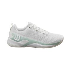 PRICES MAY VARY. Wilson Rush Pro 4.5 Women's Tennis Shoe - White/Surf Spray, Size 8 US Traditional Fit: Provides ultimate blend of support, stability, durability, and cushion with every step. 4D Support Chassis 2.0: Provides enhanced support and forward propulsion for powerful movers 4.5 Updates: Added medial support and newly engineered mesh enhance stability and breathability for a more comfortable, supportive fit Ideal Playing Surface: All Court Surfaces Tennis Shoes For Tennis, Shoes For Tennis, Tennis Court Shoes, Surf Spray, Tennis Whites, Womens Tennis Shoes, Play Tennis, Tennis Racquet, Womens Tennis