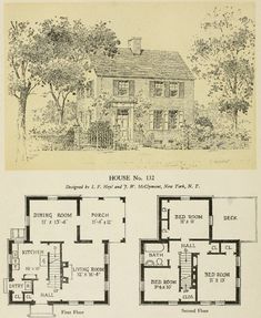 an old house with two floors and three stories on the first floor is shown in black and white