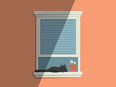 a black cat laying on top of a window sill