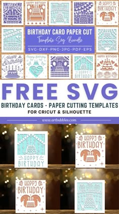 the birthday card cutting templates are available for purchase