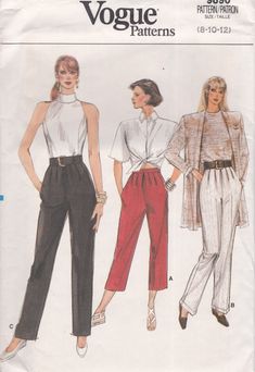 two women's pants and top sewing pattern