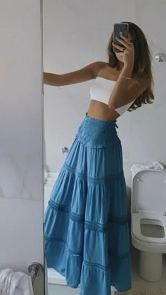 Tiered Midi Skirt, Looks Party, Cute Simple Outfits, Really Cute Outfits