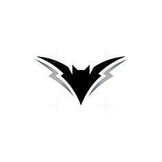 the batman symbol is shown in black and white, with an arrow on it's side