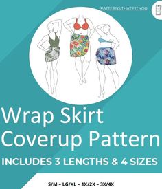 Get in a sunnier state of mind with this wrap skirt cover-up pattern! Classic wrap-skirt styling with an adjustable knot tie. Easily worn over any bathing suit, you'll enjoy just enough rear coverage as you lounge in the sand. Pattern includes four sizes (S/M - LG/XL - 1X/2X - 3X/4X) and three lengths, short, mid and knee length. Pick the size and length that work for you, better yet - make a few! This cover-up is one of those beachy pieces that's just as much about adding to your swim look as it is about covering up. This breezy skirt is definitely one you want to pack in your suitcase. Make yours in soft, drapey fabrics to match your favorite suits. No matter where you plan to wear your suit, this easy wrap skirt makes it all feel like a tropical escape! In classic resort-ready fashion, Vacation Skirts, Easy Wrap, Skirt Swimsuit, Skirt Coverup, Adjustable Knot, Coverup Skirt, Tropical Escape, Beach Swimsuit, Tie Knots