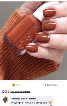 Fall Nail Polish, Gel Nail Polish Colors, Best Gel Nail Polish, Nail Polish Colors Fall, Pretty Nail Colors, Best Nail Polish, Red Nail, Trim Nails, Fall Nail Art