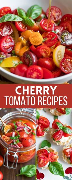 cherry tomatoes and tomato sauce in a white bowl