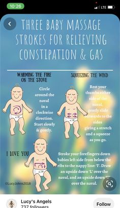 three baby massage strokes for relieving constipatition & gas info poster