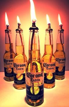 four bottles of corona extra light up the room