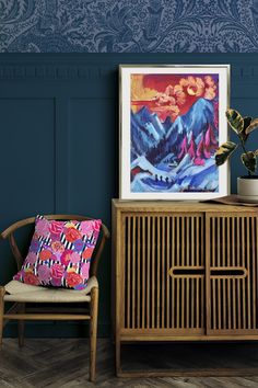 Vibrant mountain landscape perfect for your home or office. Instantly download, print, and frame this stunning vintage maximalist painting. Maximalist Decor Vintage, Vintage Printable, Etsy Printable Art, Interior Inspo, Mountain Landscape, Decor Vintage, Printable Art, Vision Board