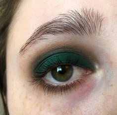 The Charmer Makeup, Dark Green Smokey Eye Makeup, Dark Green Eyes Makeup, Funky Eyeshadow, Dark Green Makeup Looks, Dark Green Eye Makeup, Fairy Grunge Makeup, Dark Green Eyeshadow, Funky Makeup Looks