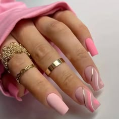 Matte Pink Nails Square Pink Nails Uñas Ideas, Nails Kit, Pink Manicure, Colorful Nails, Her Nails, Pink Nail Designs, Nails Pink, Pink Acrylic Nails, Girls Nails