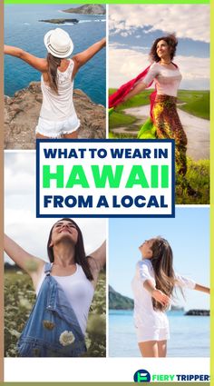 the cover of what to wear in hawaii from a local guide, including photos and text