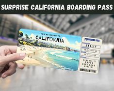 someone is holding up a california boarding pass