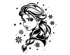 Elsa Outline, Elsa Silhouette, Elsa Clipart, Elsa Svg, Frozen Png, Frozen Svg, Frozen Sisters, Princess Svg, Frozen Characters