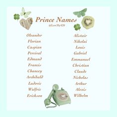 the price list for prince names in english and spanish, with an old phone on it