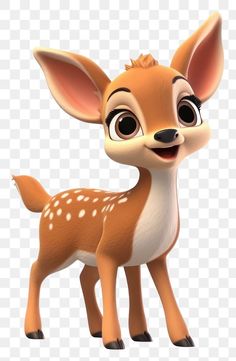 the little deer from disney's animal kingdom is smiling and looking at the camera