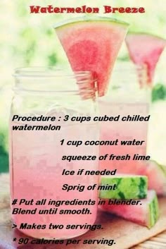 a watermelon drink with instructions for making it