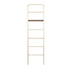 a tall wooden ladder against a white background