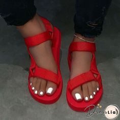 Red Sandals, Beach Casual, Beach Shoes