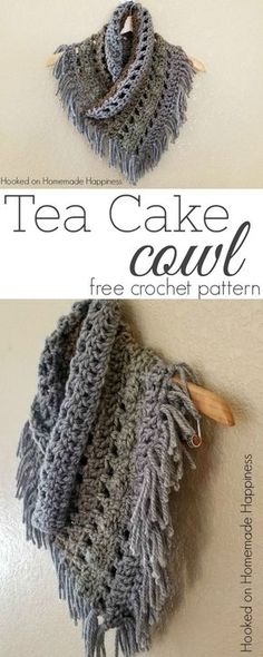 two pictures with the words tea cake cowl on them