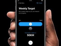 someone is holding their cell phone with the text weekly target on it and an arrow pointing up