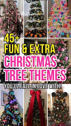 Flower Theme Christmas Tree, Ballons Christmas Tree, Cute Tree Decorating Ideas, Different Christmas Theme Ideas, Themes Christmas Tree, Christmas Tree Decorating Party, Decorate Xmas Tree Ideas, Christmas Tree Decorating Ideas With Colored Lights, Best Christmas Tree Color Schemes