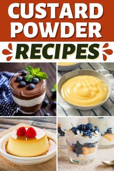 custard powder recipe collage with pictures